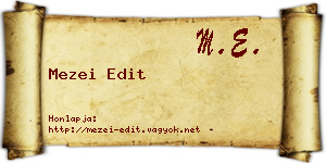Mezei Edit névjegykártya